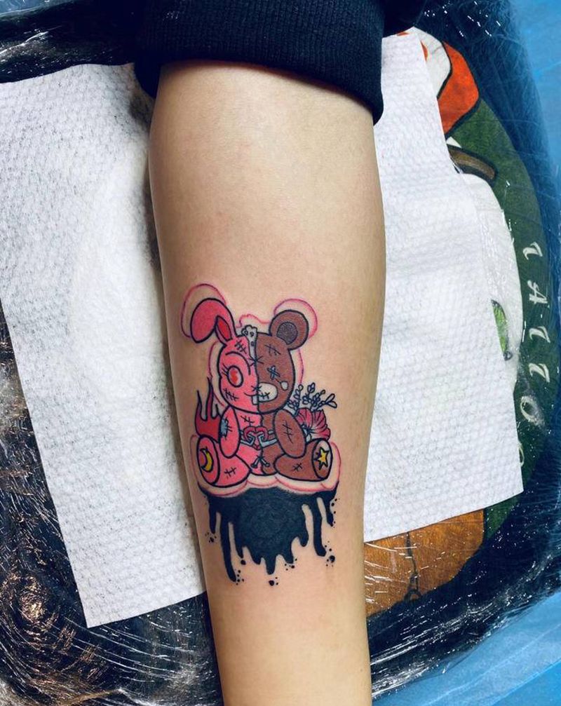 小彩遮盖纹身图片_手部水彩纹身图案