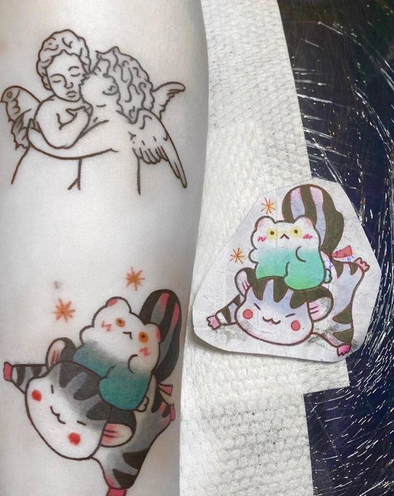 扭蛋机纹身图片_手臂纹身图案