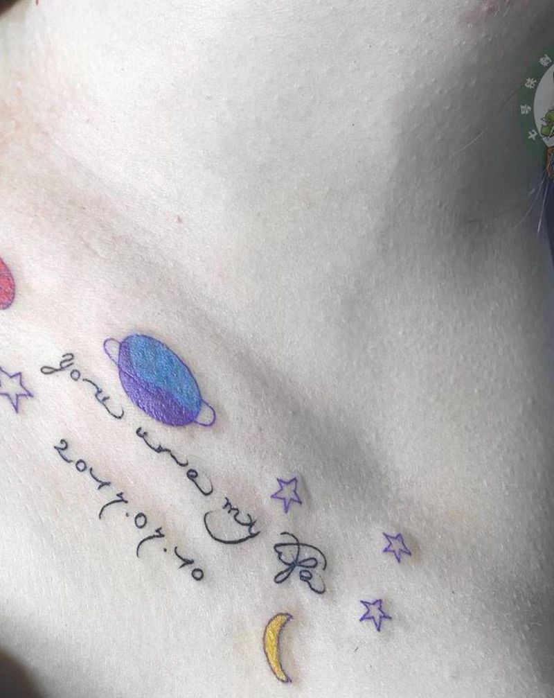 小清新纹身图片_肩部纹身图案