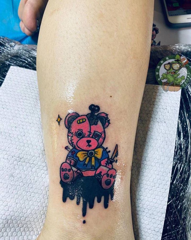 小熊纹身图片_手臂纹身图案