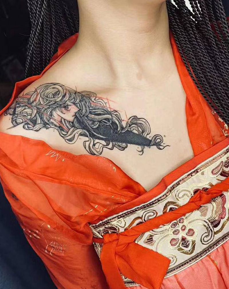 遮盖纹身图片_肩部纹身图案