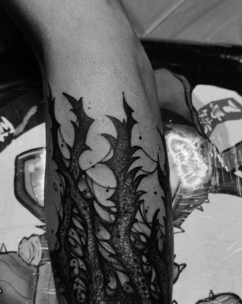设计 暗黑藤蔓添加纹身图片_手臂纹身图案