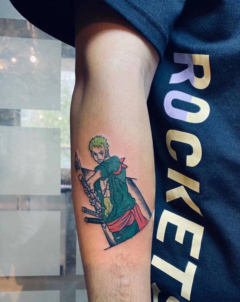 索隆纹身图片_手部纹身图案