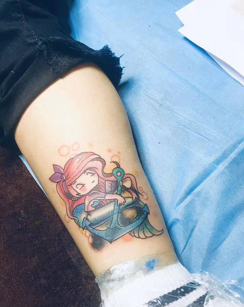 小清新纹身图片_脚部纹身图案