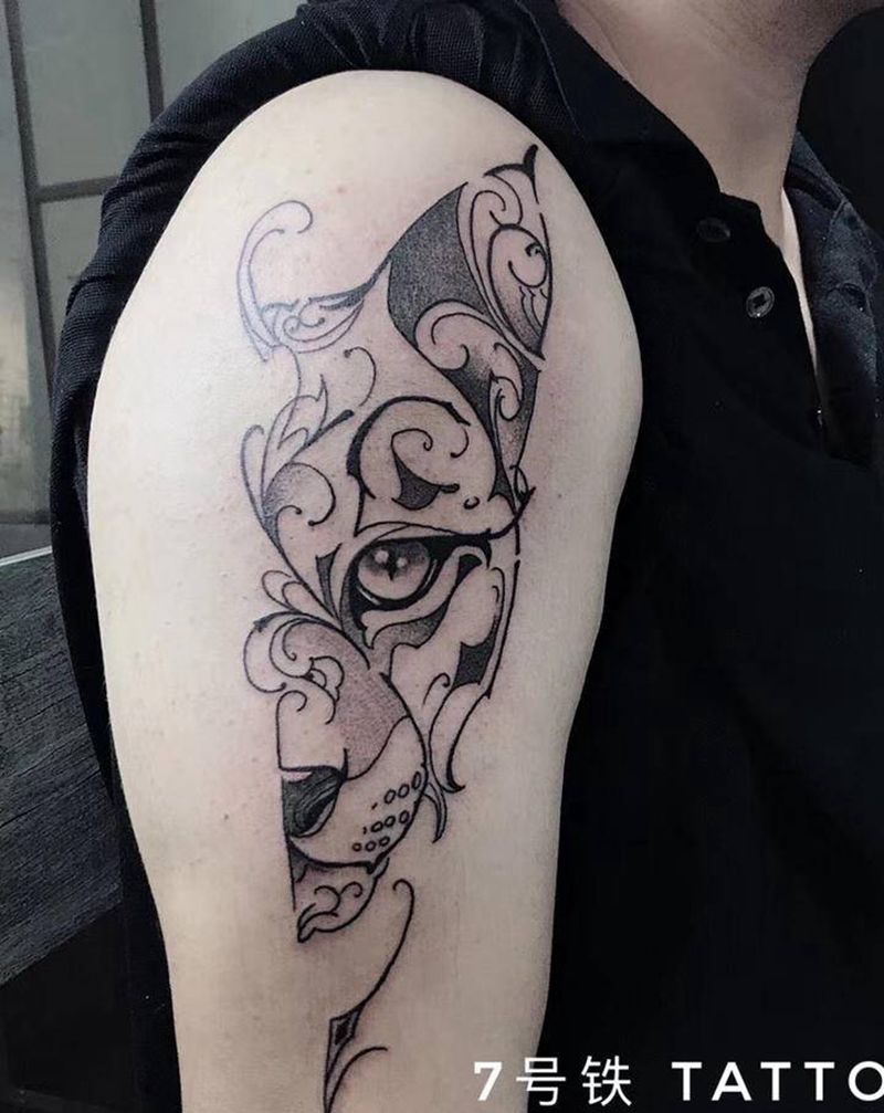 豹纹身图片_手臂纹身图案