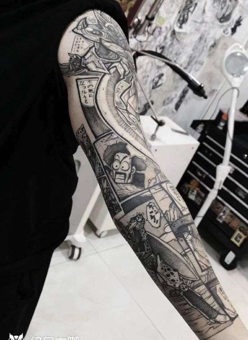 漫画花臂纹身图片_手臂纹身图案