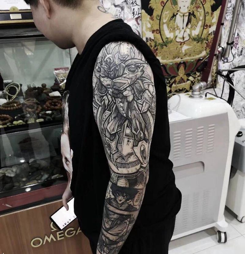 赛亚人纹身图片_手臂纹身图案