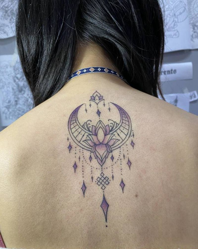 月亮纹身图片_背部纹身图案