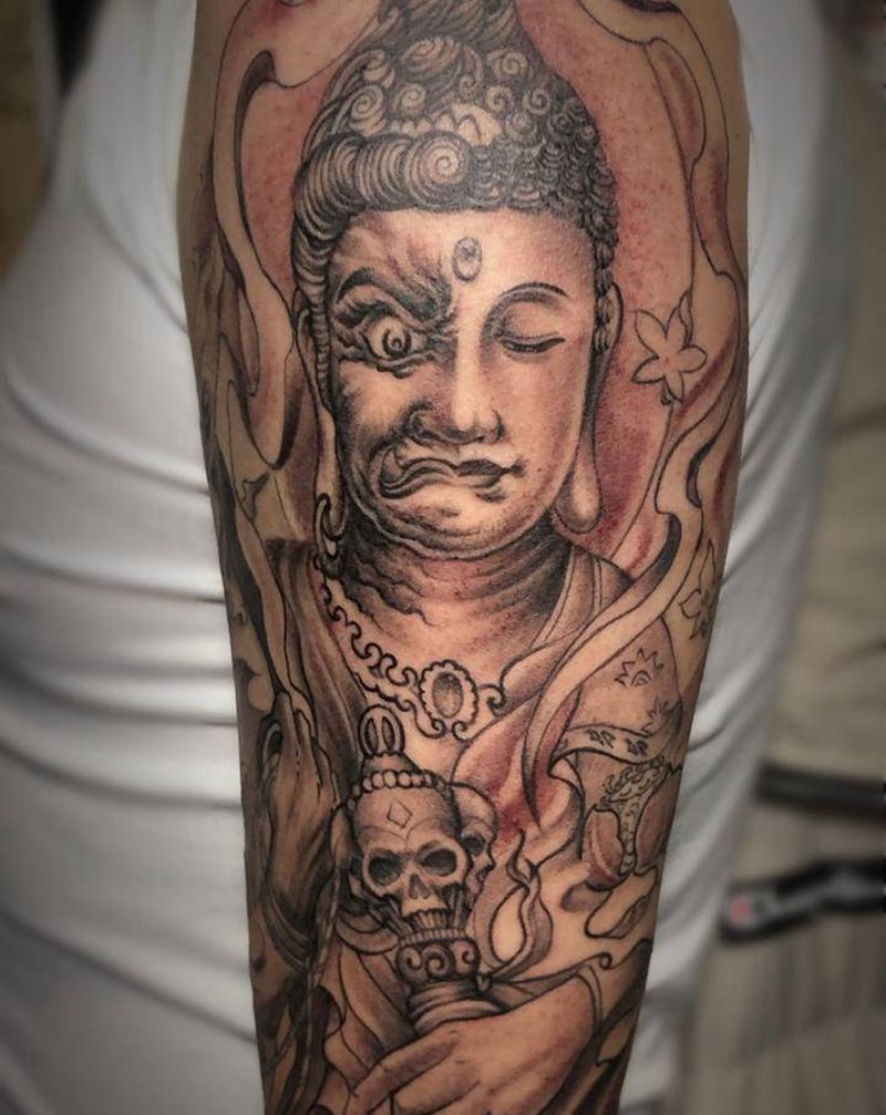 如来&不动明王纹身图片_手臂纹身图案
