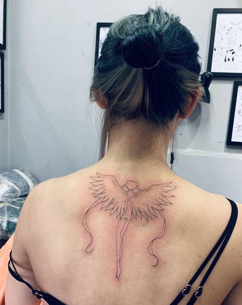 美少女战士纹身图片_背部纹身图案