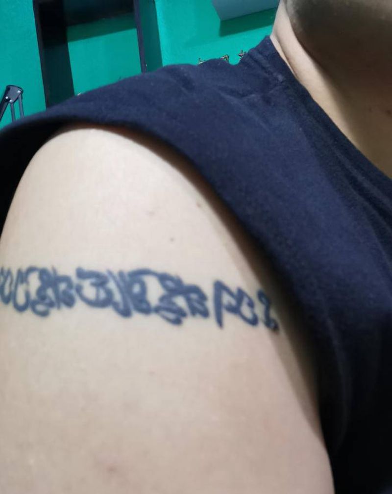 山水图遮盖纹身图片_手臂纹身图案