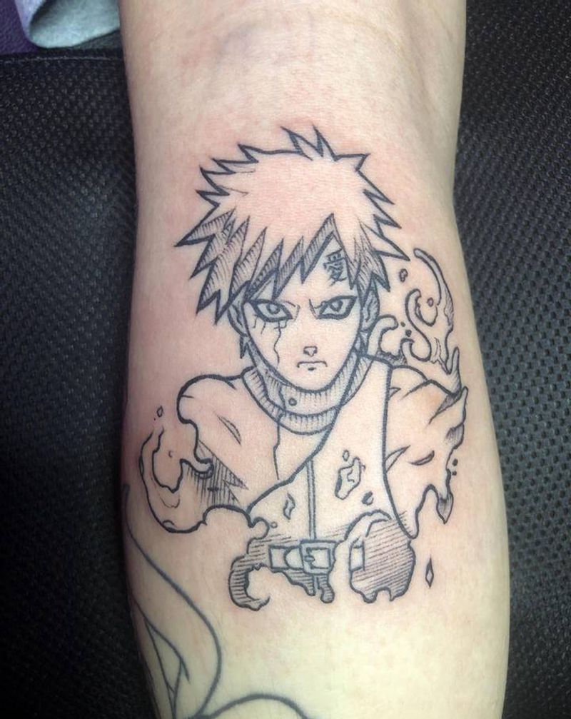 动漫小清新纹身图片_腿部纹身图案