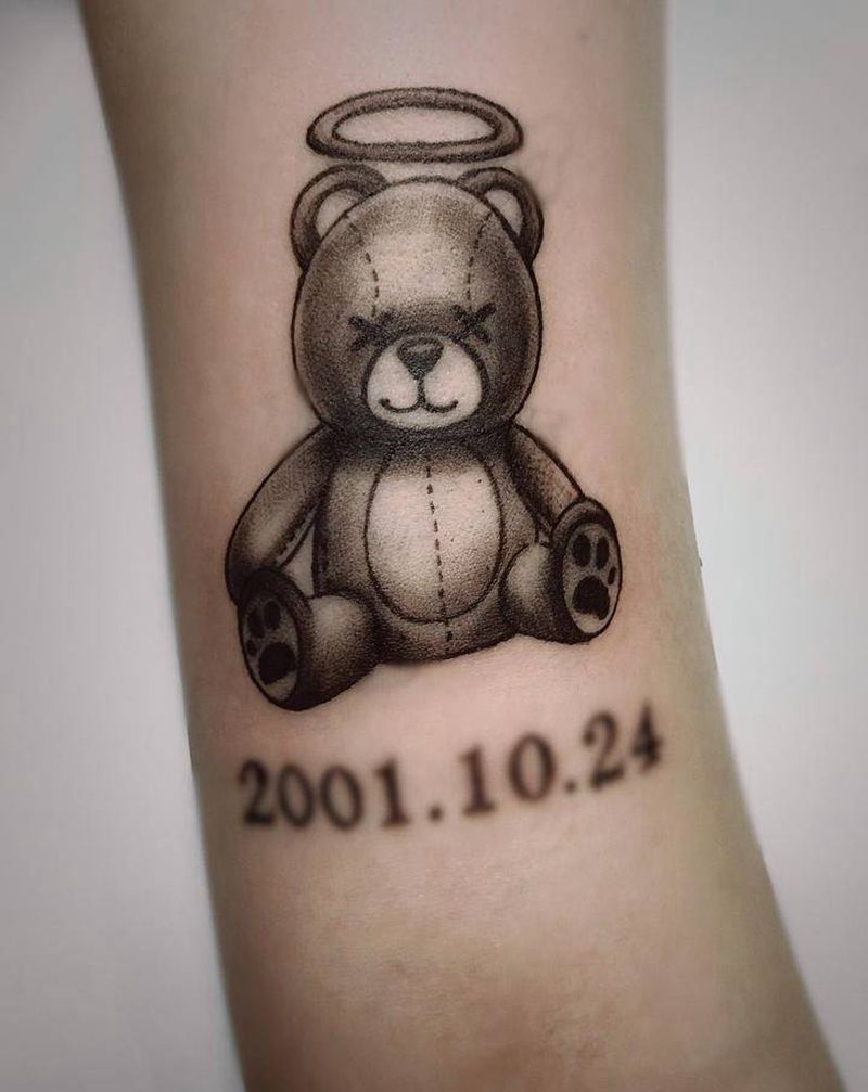 小熊纹身图片_手臂纹身图案