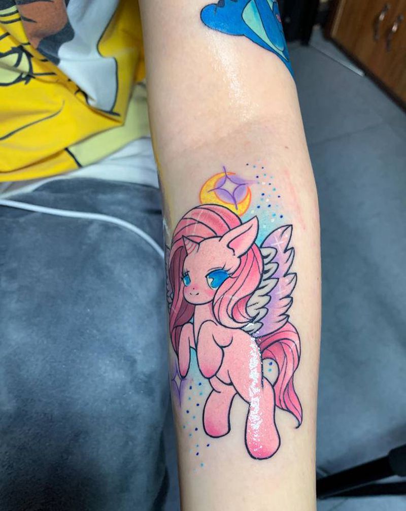 小马宝莉纹身图片_手臂新传统水彩纹身图案