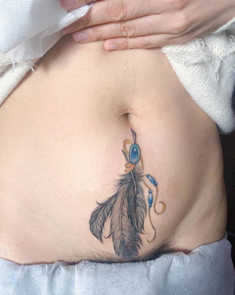 覆盖纹身图片_腹部纹身图案