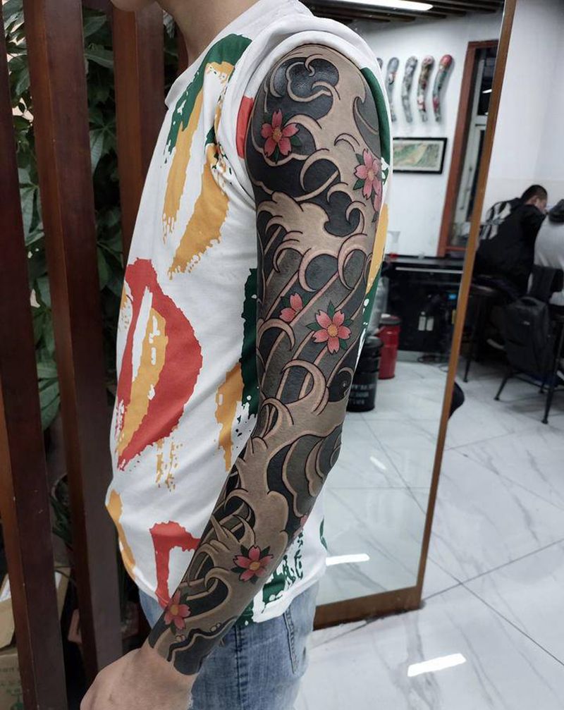 驻店纹身师雪妃老传统作品纹身图片_手臂老传统纹身图案