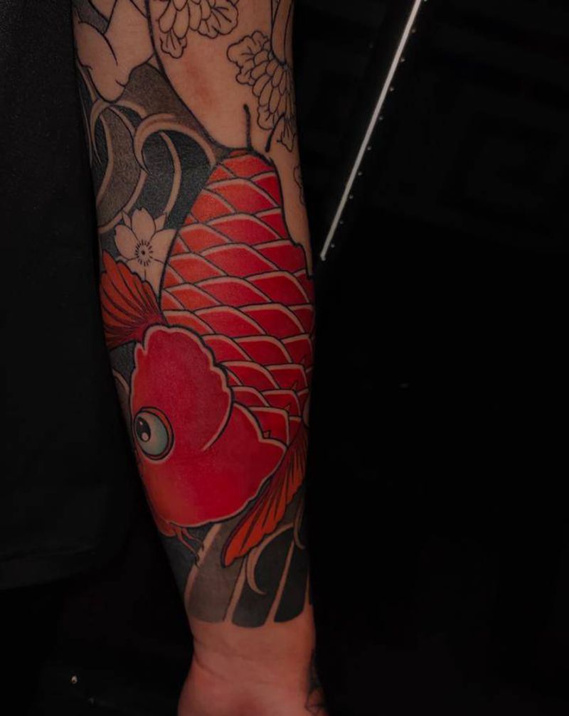 驻店纹身师雪妃老传统作品未完成纹身图片_手臂老传统纹身图案