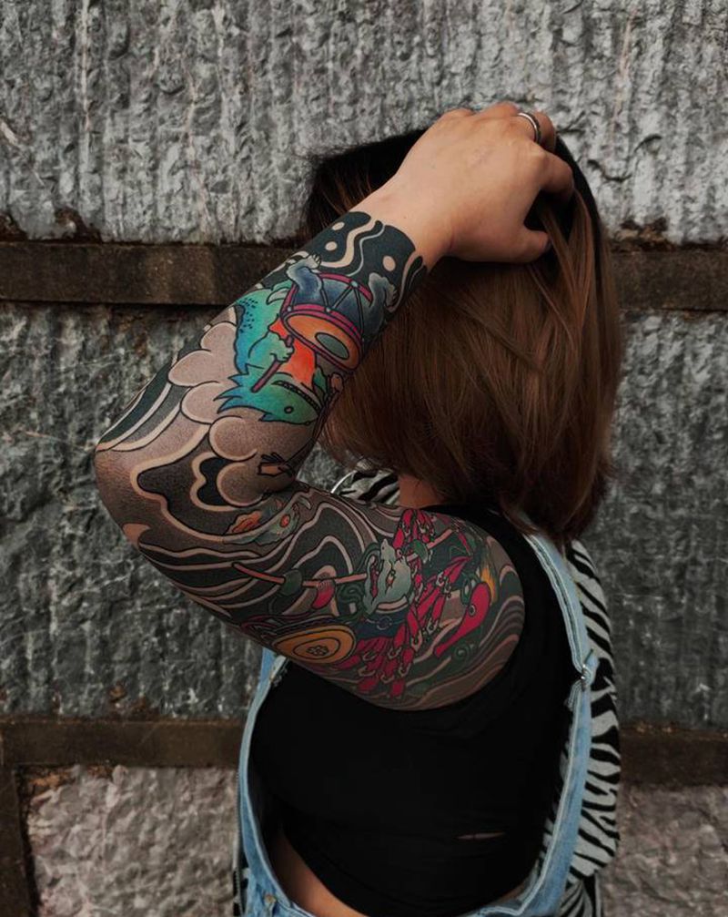 老传统作品纹身图片_手部老传统纹身图案