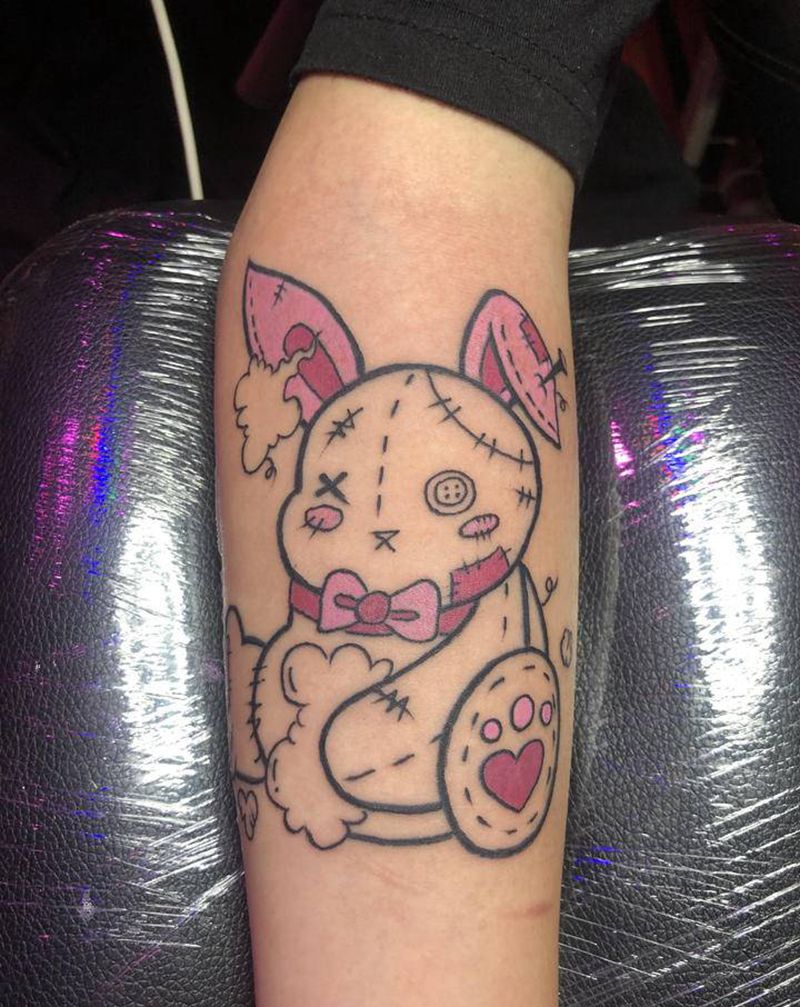 小兔纹身图片_手部纹身图案