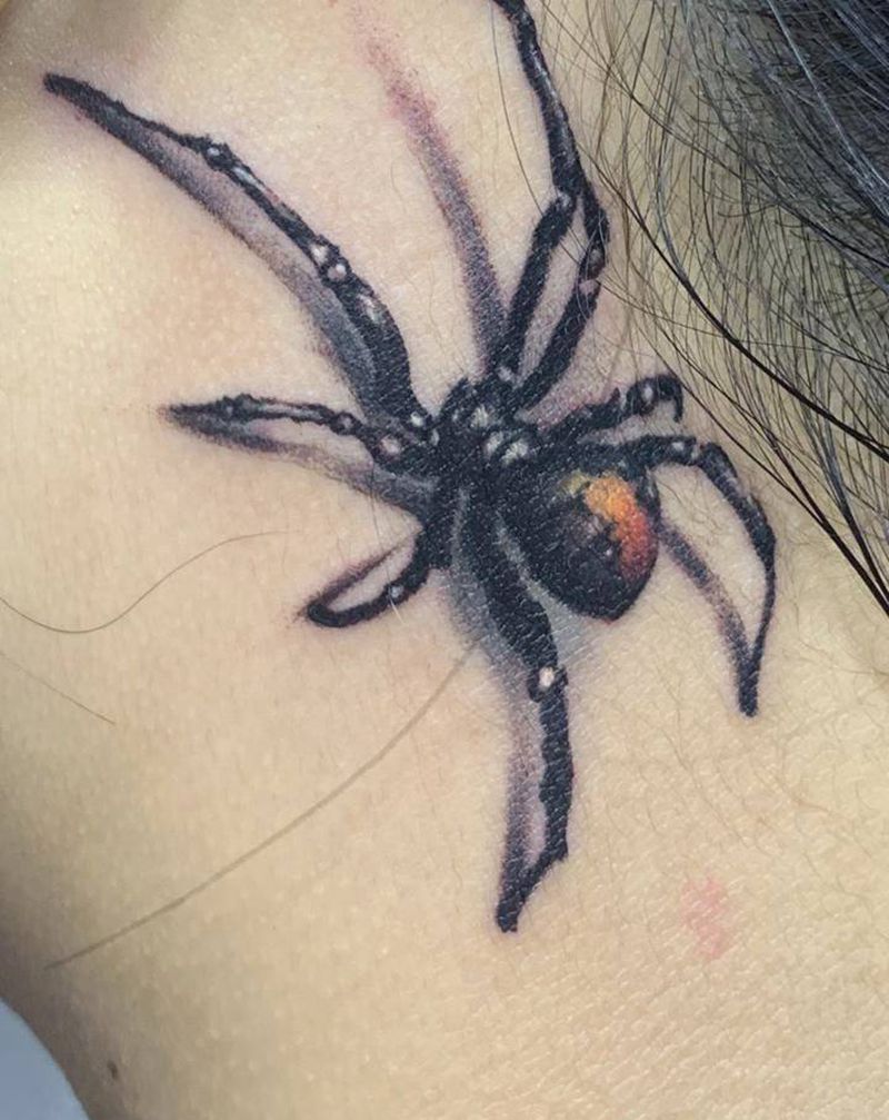 魔蛛纹身图片_肩部欧美写实纹身图案