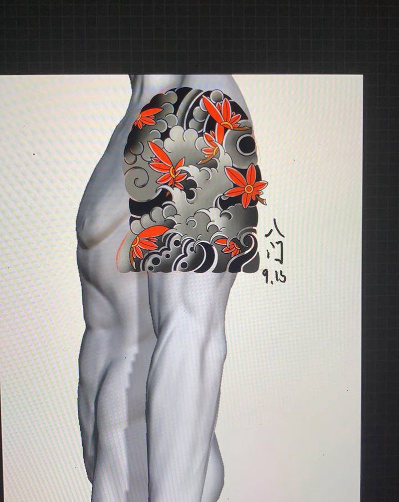 客预定稿纹身图片_手臂老传统纹身图案