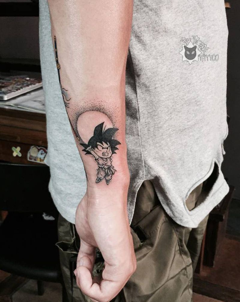 悟空.元气弹纹身图片_手部手臂点刺New School七龙珠悟空元气弹纹身图案
