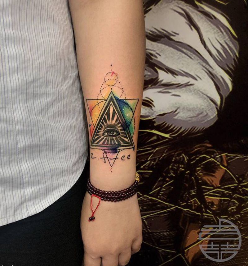 旧图修改 设计几何泼墨纹身图片_手部几何水墨纹身图案