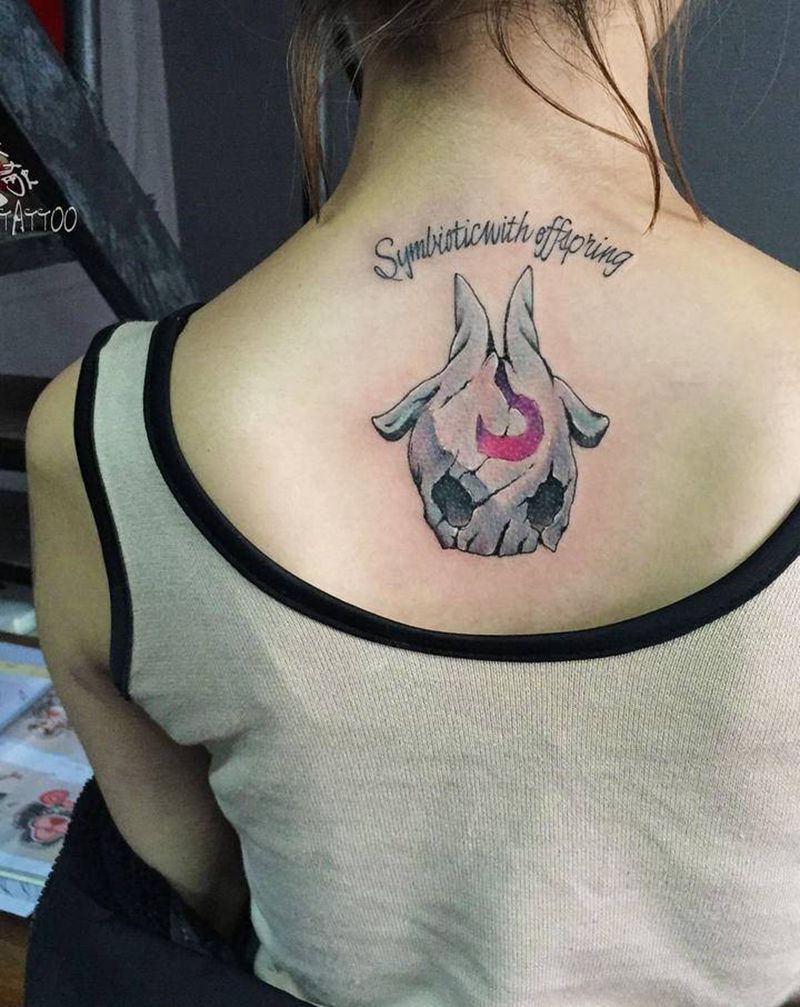 千珏.双生羊灵纹身图片_背部New SchoolOld School双生羊灵纹身图案