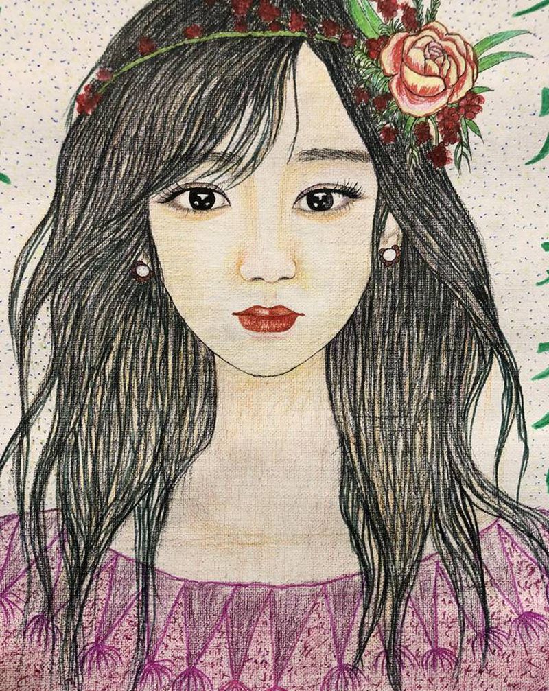 女子纹身图片_水彩纹身图案