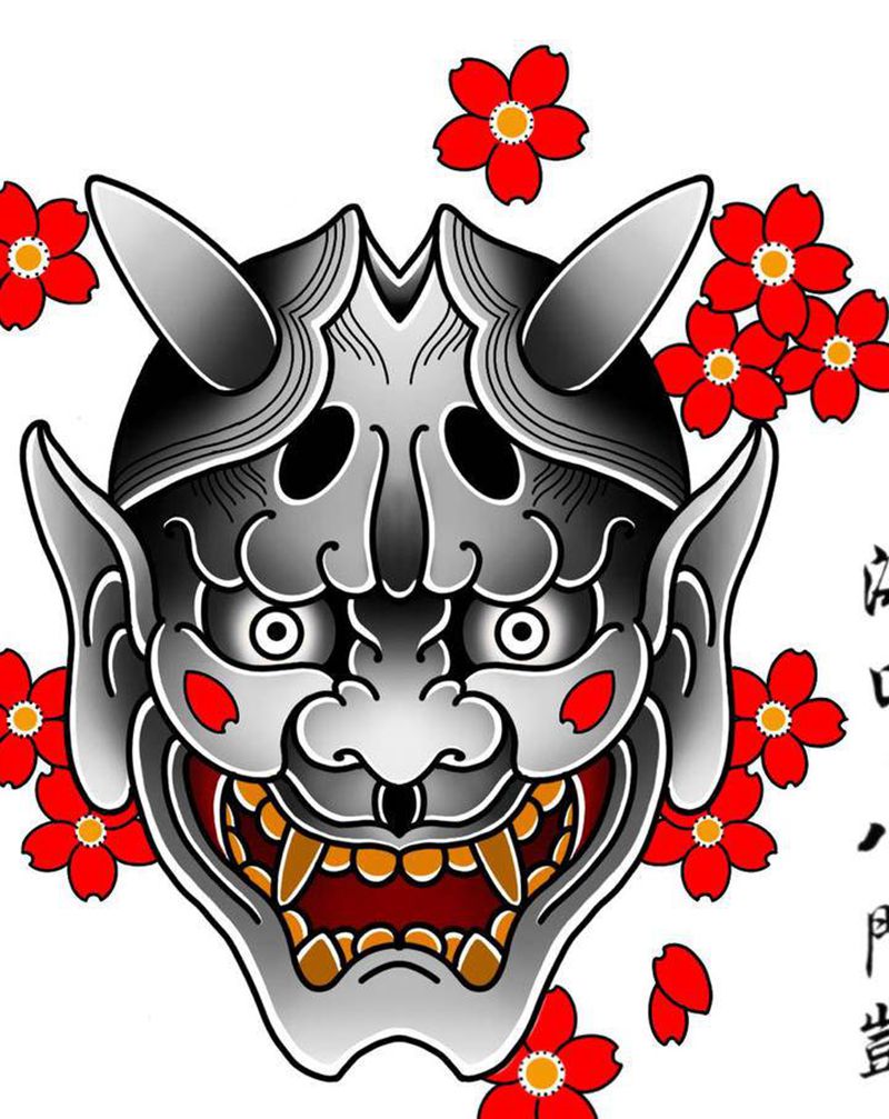 般若纹身图片_手臂背部老传统纹身图案