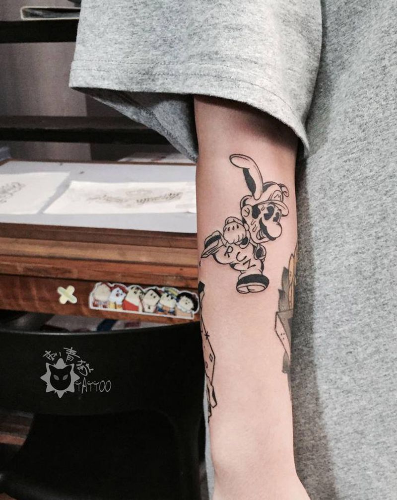 简笔小图.小清新纹身图片_手臂胸部几何点刺小清新简笔线条纹身图案