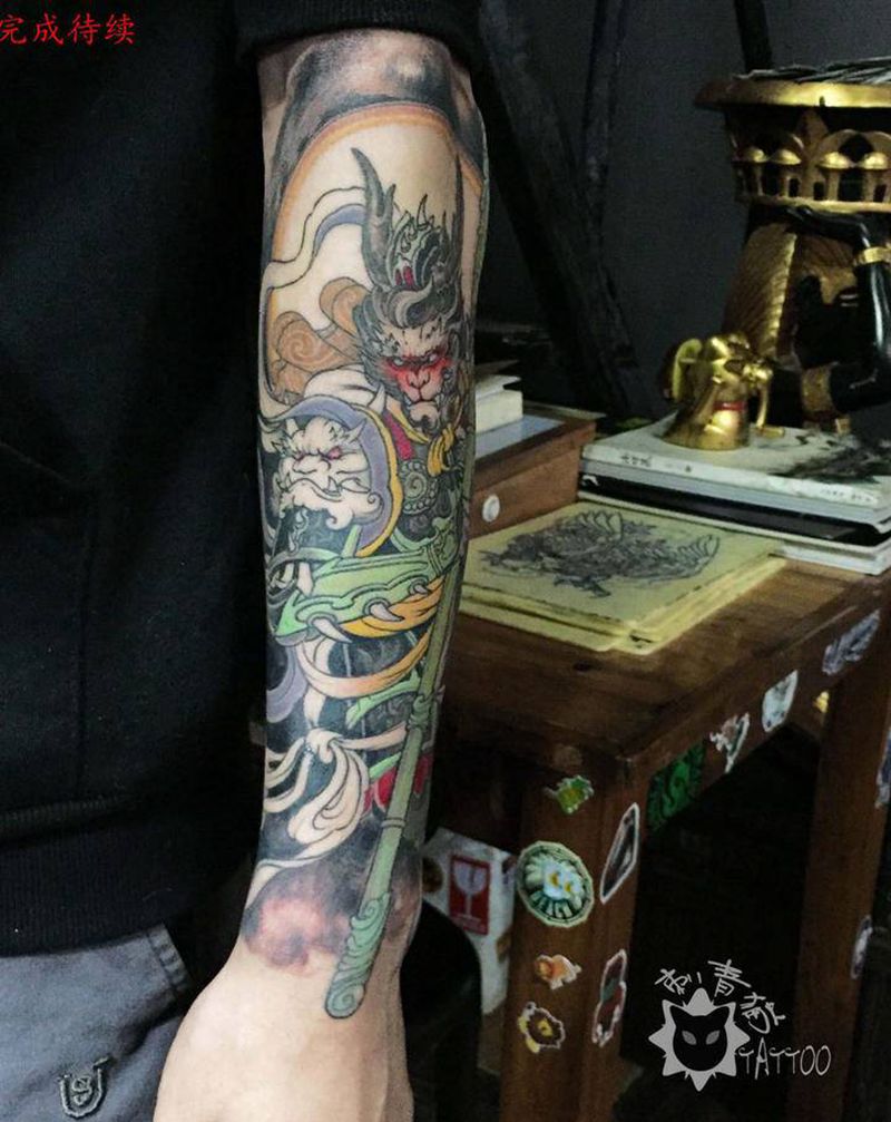 斗战胜佛.未完成待续纹身图片_手部手臂新传统老传统孙悟空齐天大圣斗战胜佛纹身图案