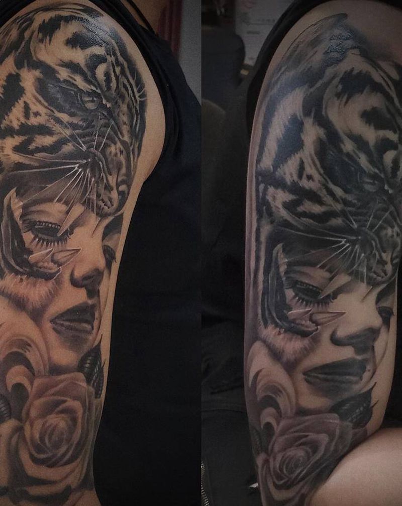 欧美纹身图片_手臂欧美写实纹身图案