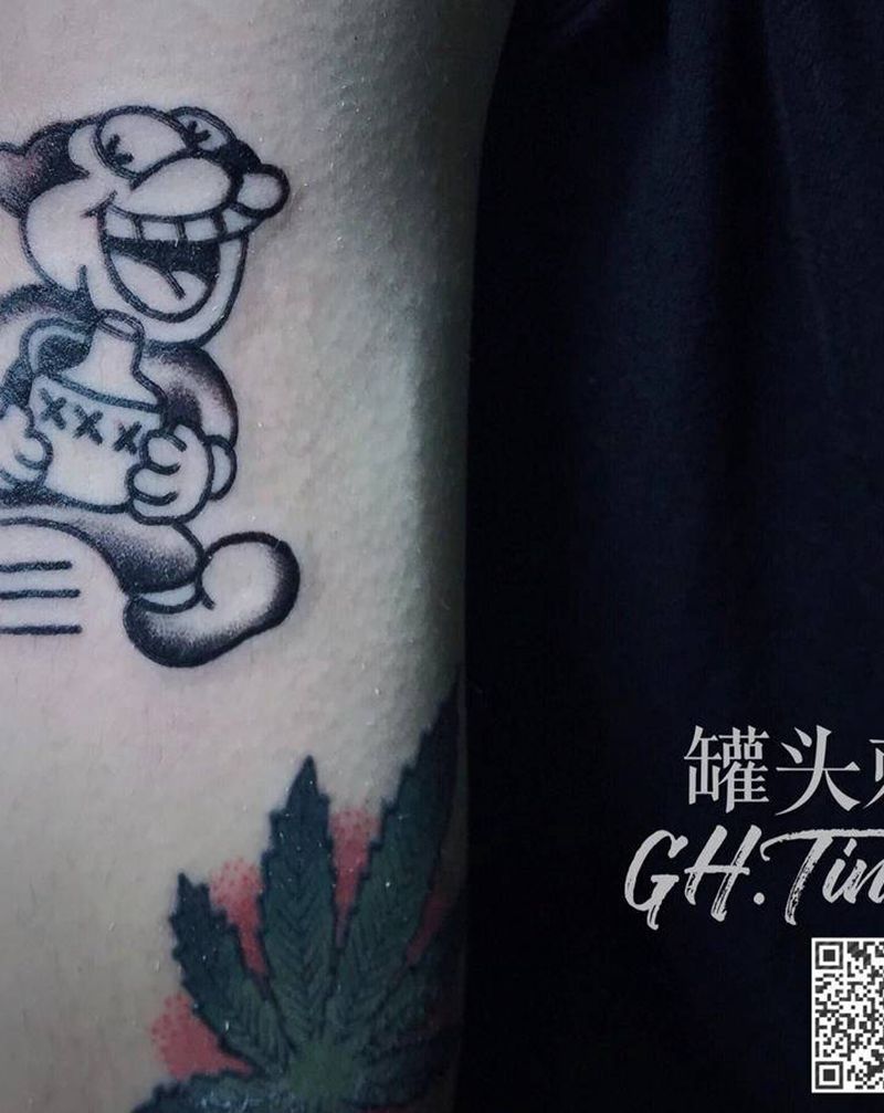 客人自带纹身图片_手臂Old School纹身图案