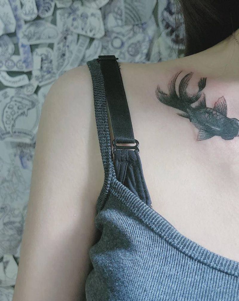 遮盖/客人自带纹身图片_肩部点刺纹身图案