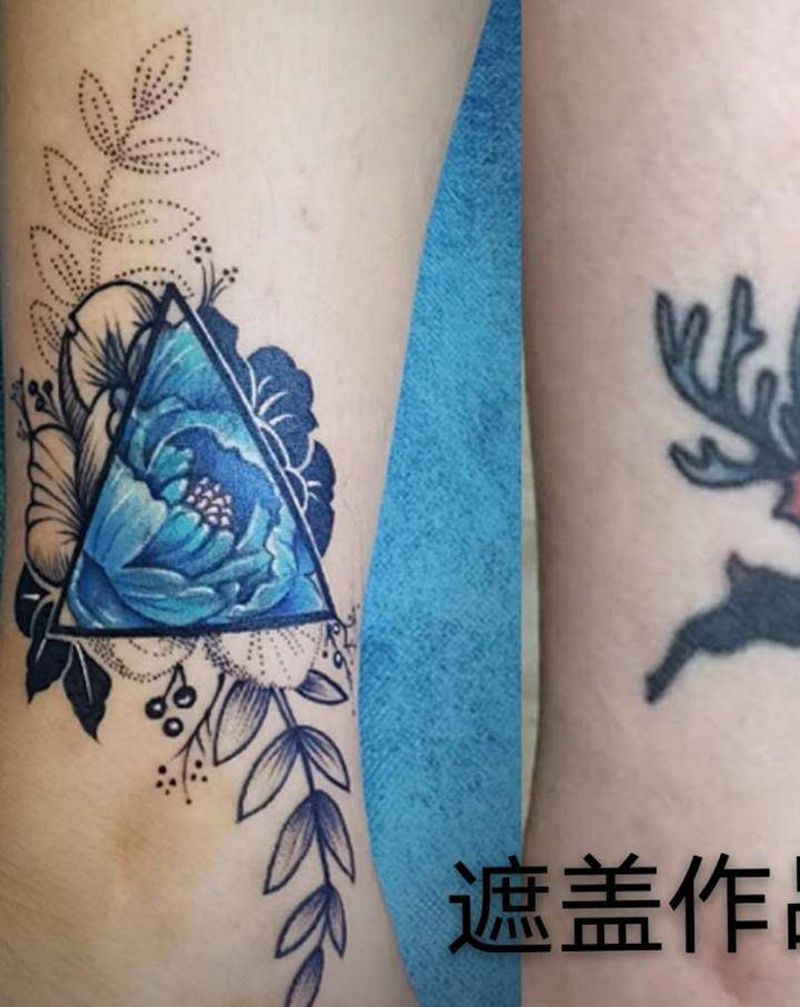 遮盖作品纹身图片_脚部欧美写实图腾纹身图案