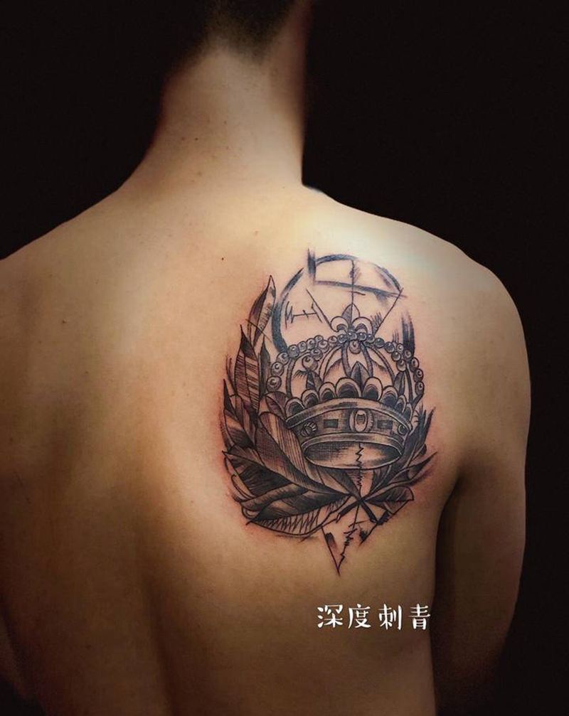 欧美风格纹身图片_肩部Old School纹身图案