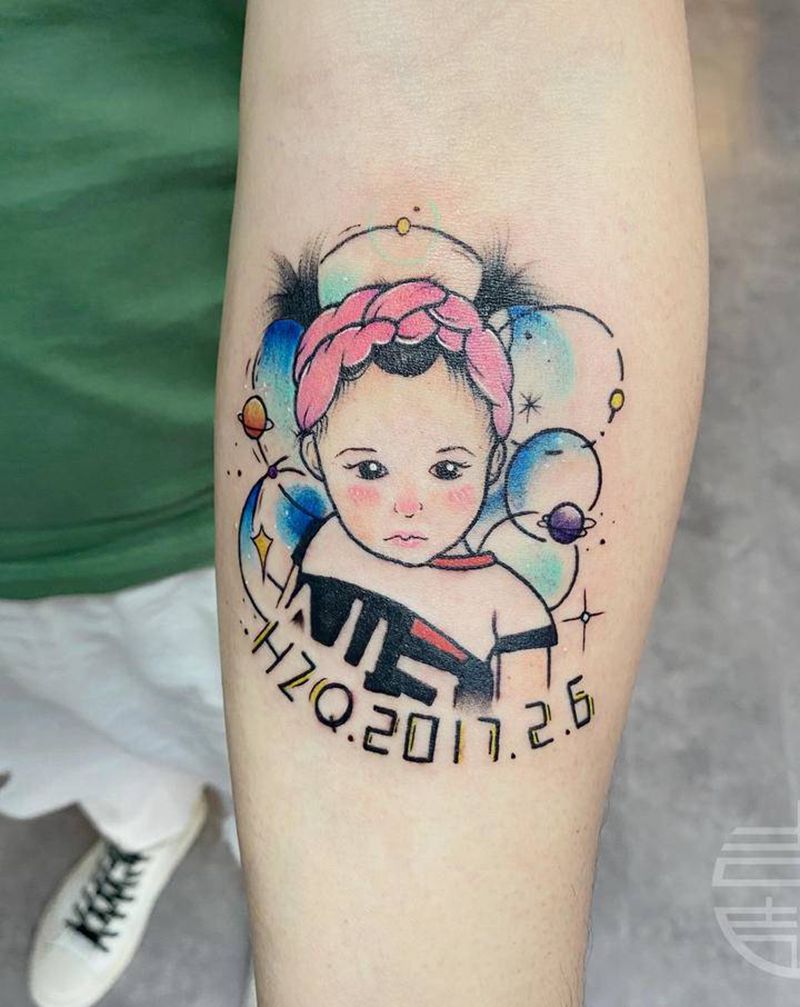 水彩 宝宝纹身图片_水彩纹身图案