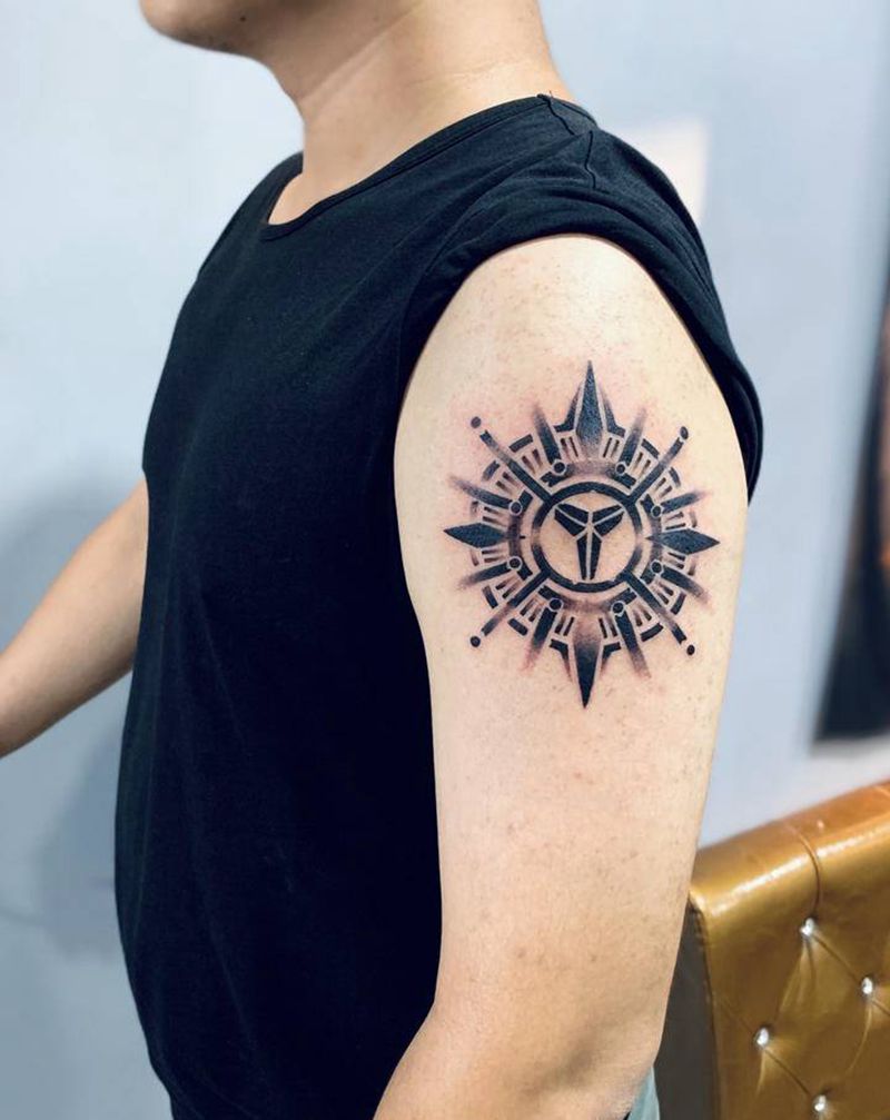 客自带图纹身图片_手臂手部点刺几何纹身图案