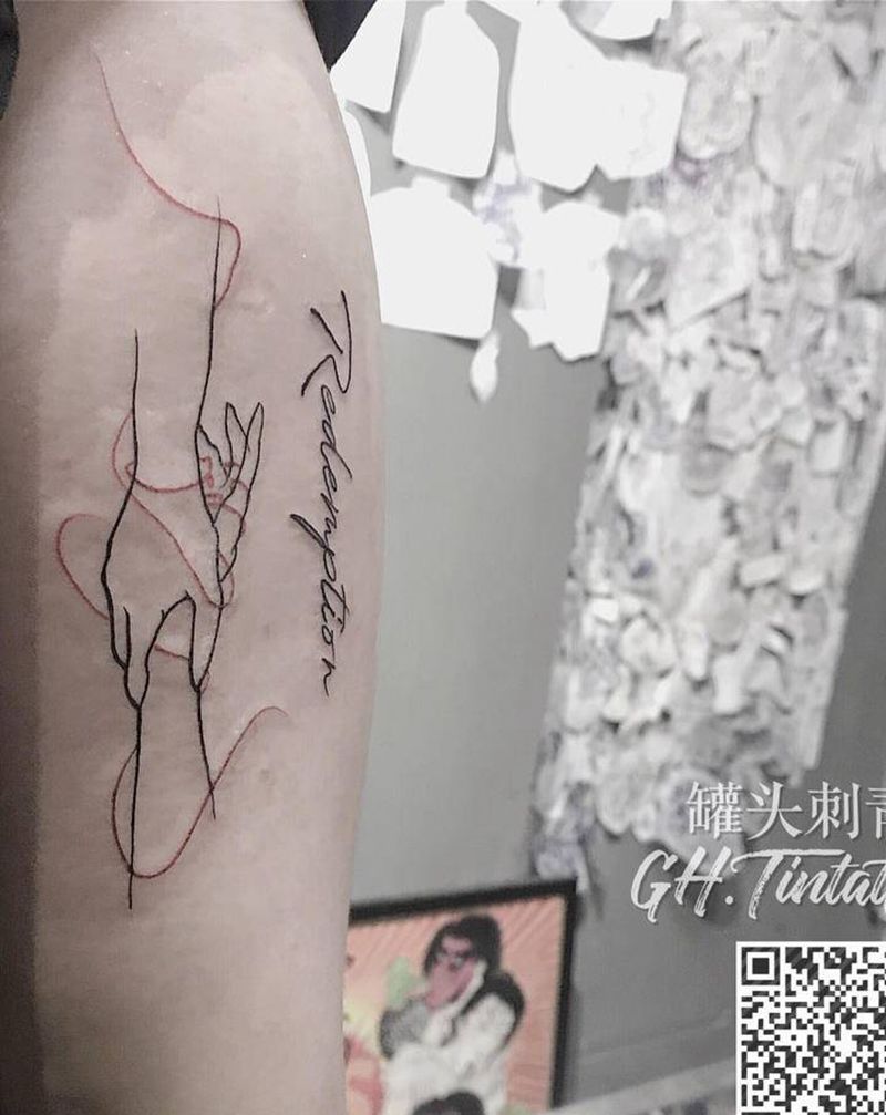 客人自带纹身图片_手臂小清新纹身图案