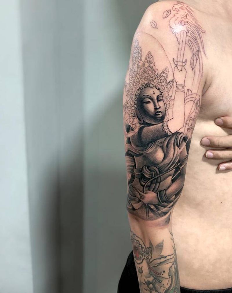 【文殊】纹身图片_手臂手部新传统纹身图案