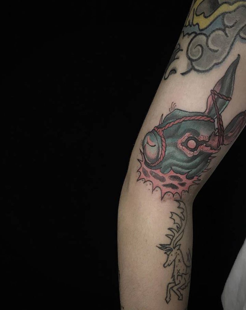 客人自带纹身图片_手臂New School纹身图案