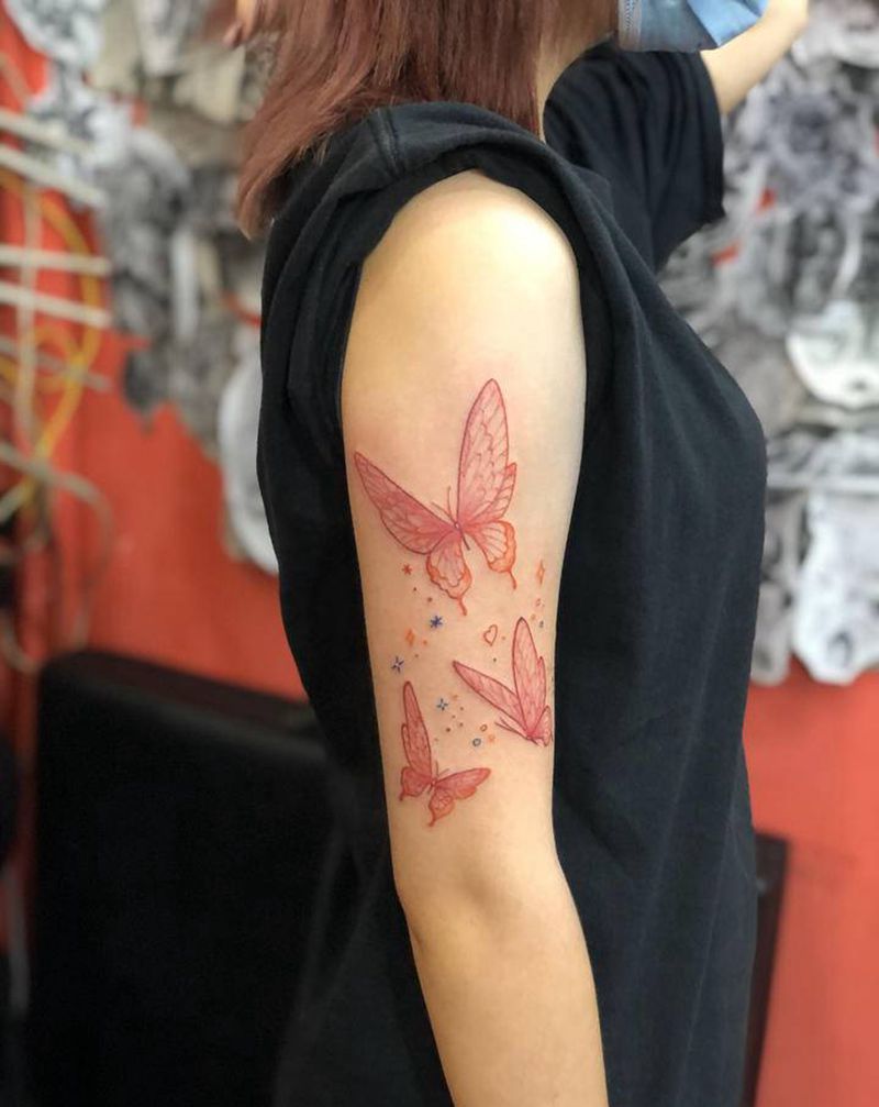 蝴蝶纹身图片_手部手臂纹身图案