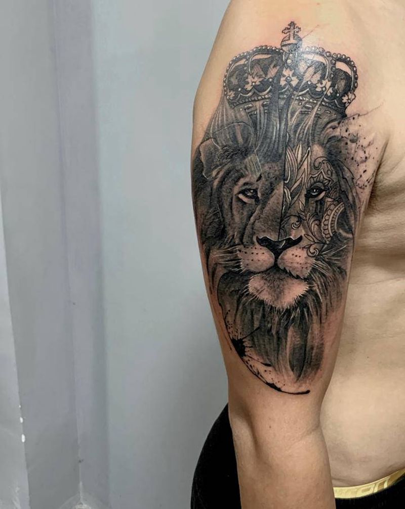 【狮子王】纹身图片_手部手臂欧美写实几何纹身图案