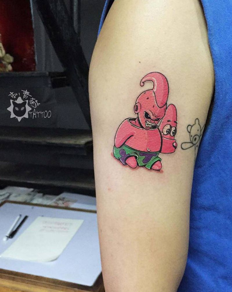 魔人布欧纹身图片_手部手臂New School动漫七龙珠魔人布欧纹身图案