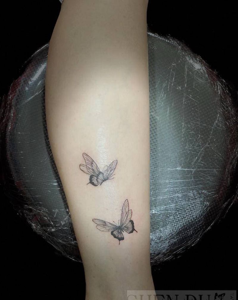 蝴蝶纹身图片_手部纹身图案