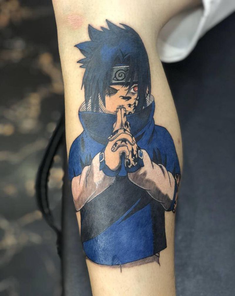 火影忍者纹身图片_腿部纹身图案
