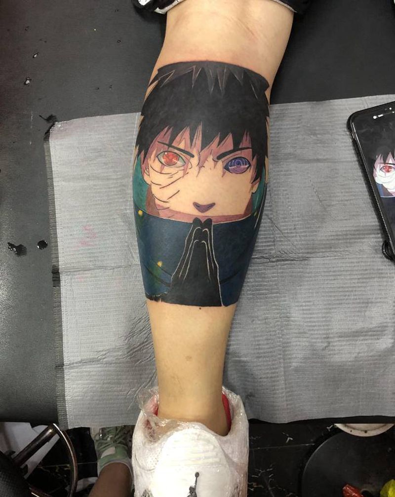 火影忍者纹身图片_腿部纹身图案