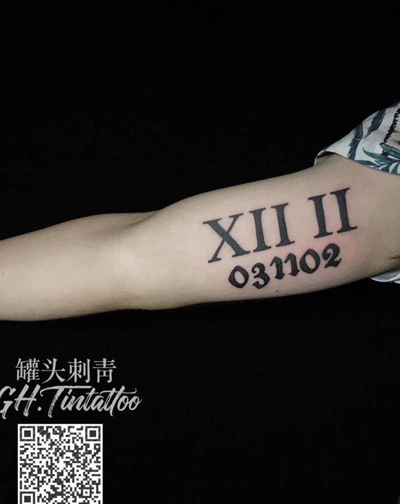 一些日期纹身图片_手臂纹身图案