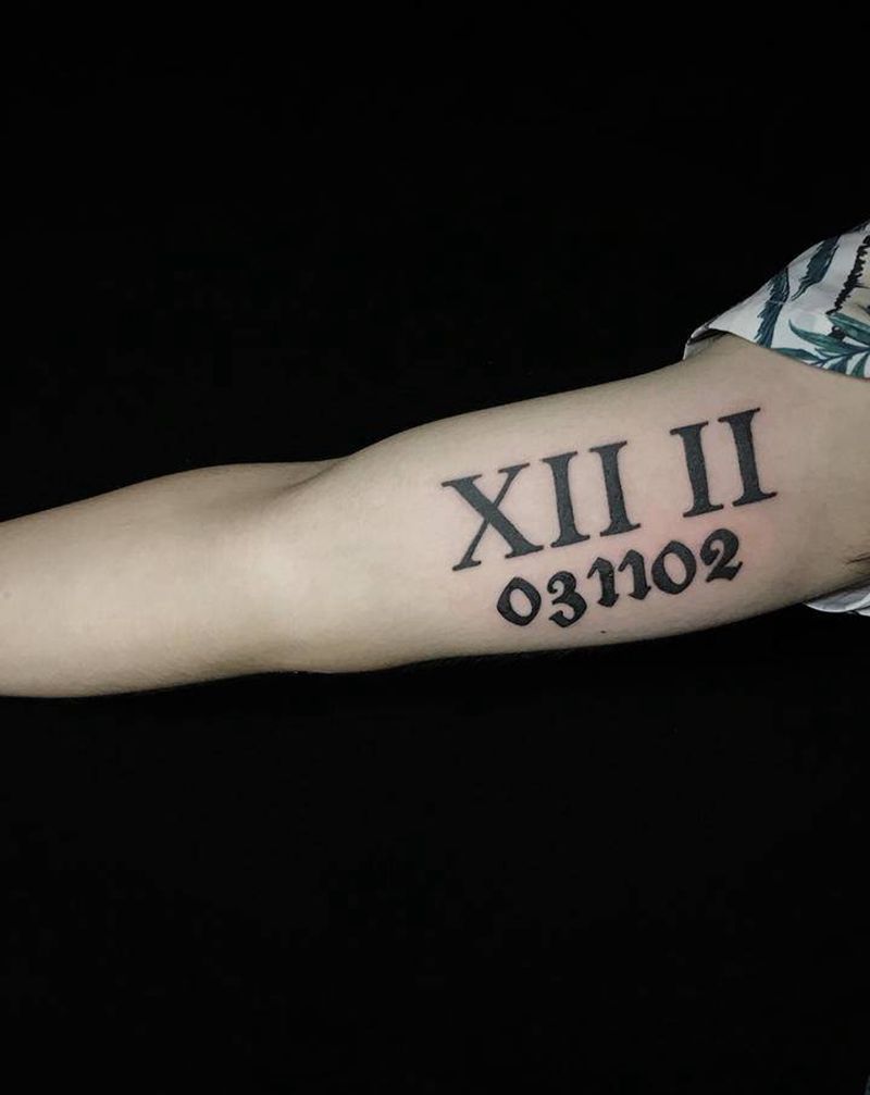 一些值得纪念的数字纹身图片_手臂纹身图案